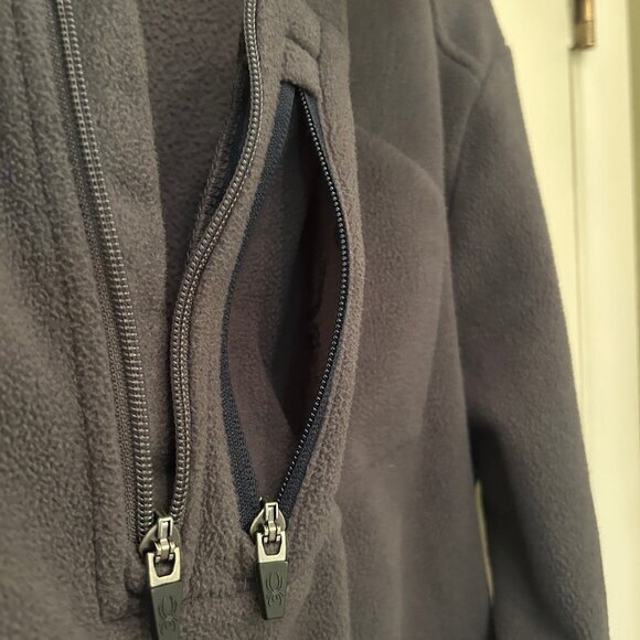 Spyder Men's Transport 1/4 Zip Pullover Sweatshirt--gray fleece sz M - Picture 10 of 16